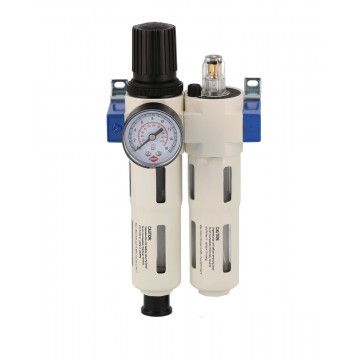 Filtroreduktor sprężonego powietrza z naoliwiaczem - filtr + reduktor ciśnienia + naoliwiacz | 3/8" | 15 bar | 1500 l/min | 5 µm | Airpress