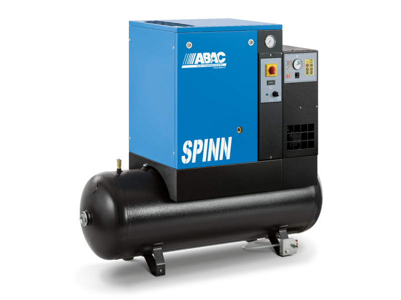 Kompresor śrubowy ABAC SPINN 2.2E 10 400/50K 200 E CE | 10 bar | 3 KM/2.2 kW | 294 l/min | 200 l | ON/OFF