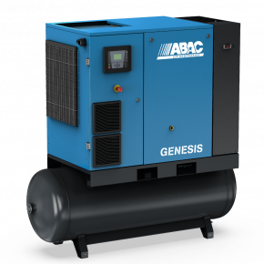 Kompresor śrubowy ABAC GENESIS I 15 10 400/50 270 CE | 10 bar | 20 KM/15 kW | 620 - 2310 l/min | 270 l | z osuszaczem